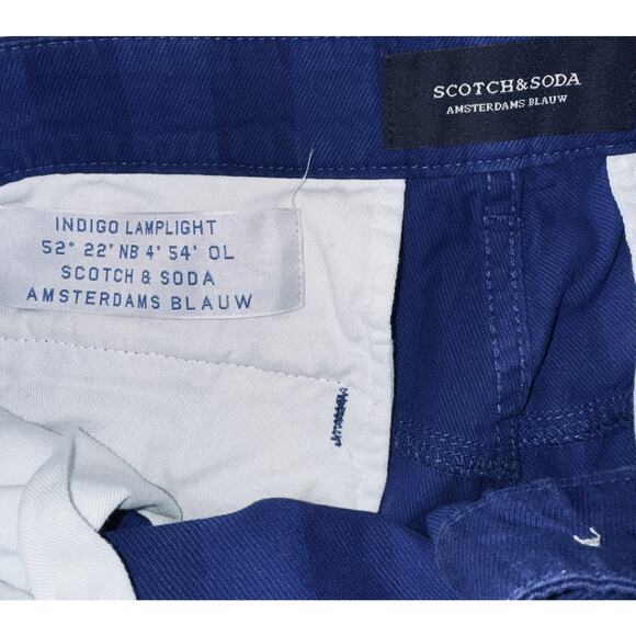 Scotch & Soda 29/32 Blauw Trousers Amsterdam Fold Pants Blue Indigo Stripe Retro - Picture 6 of 10